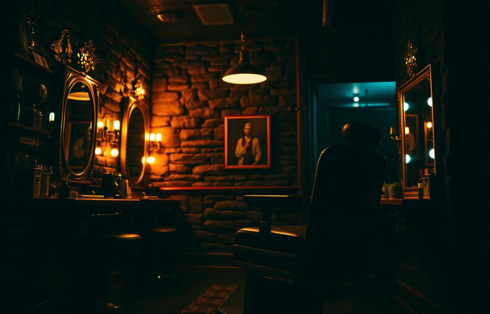 Interior de la barbería